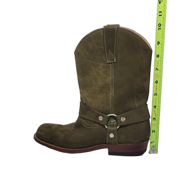 Western / rodeo boots. Leather. Size  37/ US 6. Olive Green Color. - Picture 3 of 14